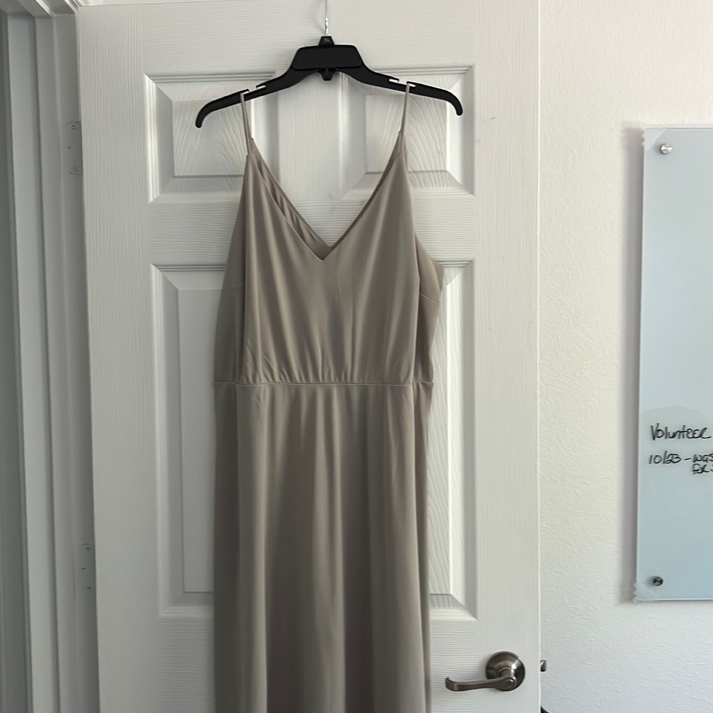 H&M nude flowy dress that you can either wear to work or casual
